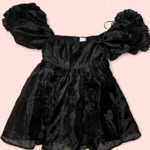 Nwt black babydoll mini dress